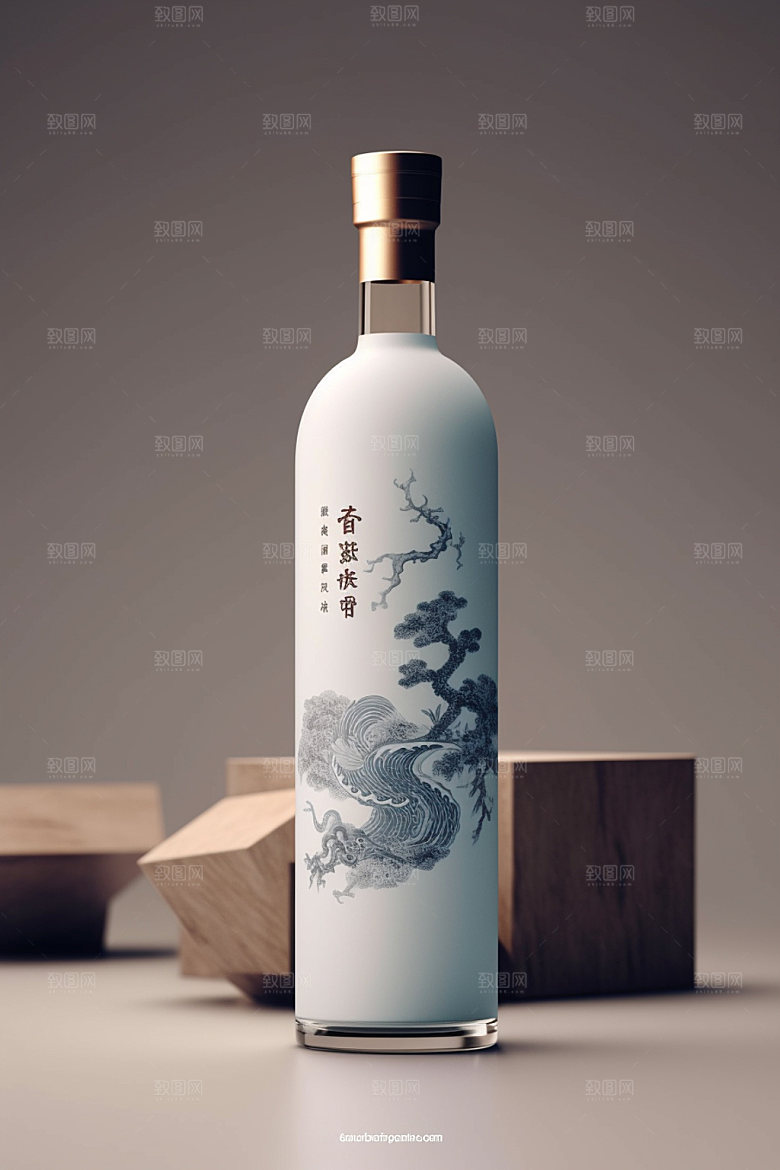白酒酒瓶3D酒类模型