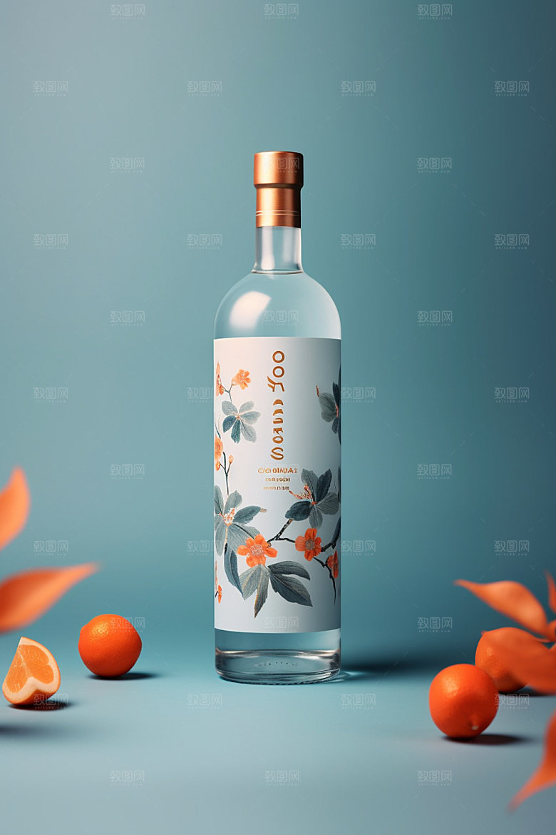 白酒酒瓶立体传统模型