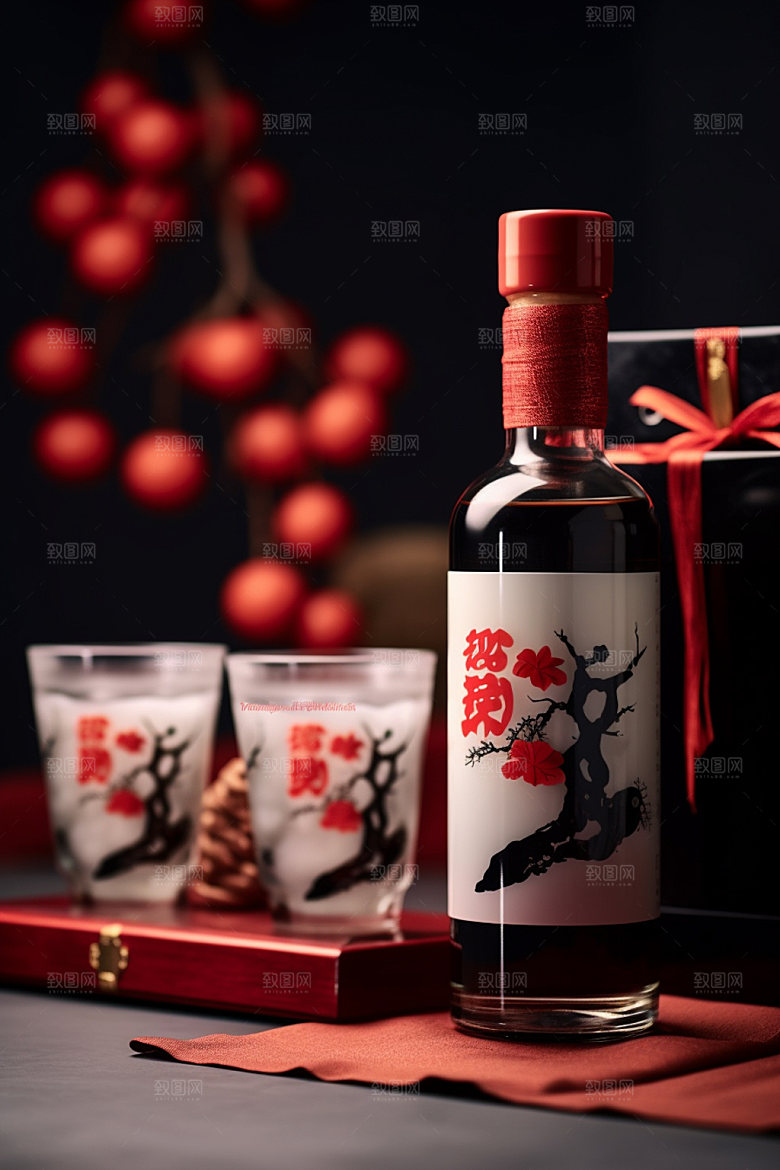 白酒酒瓶立体酒类模型