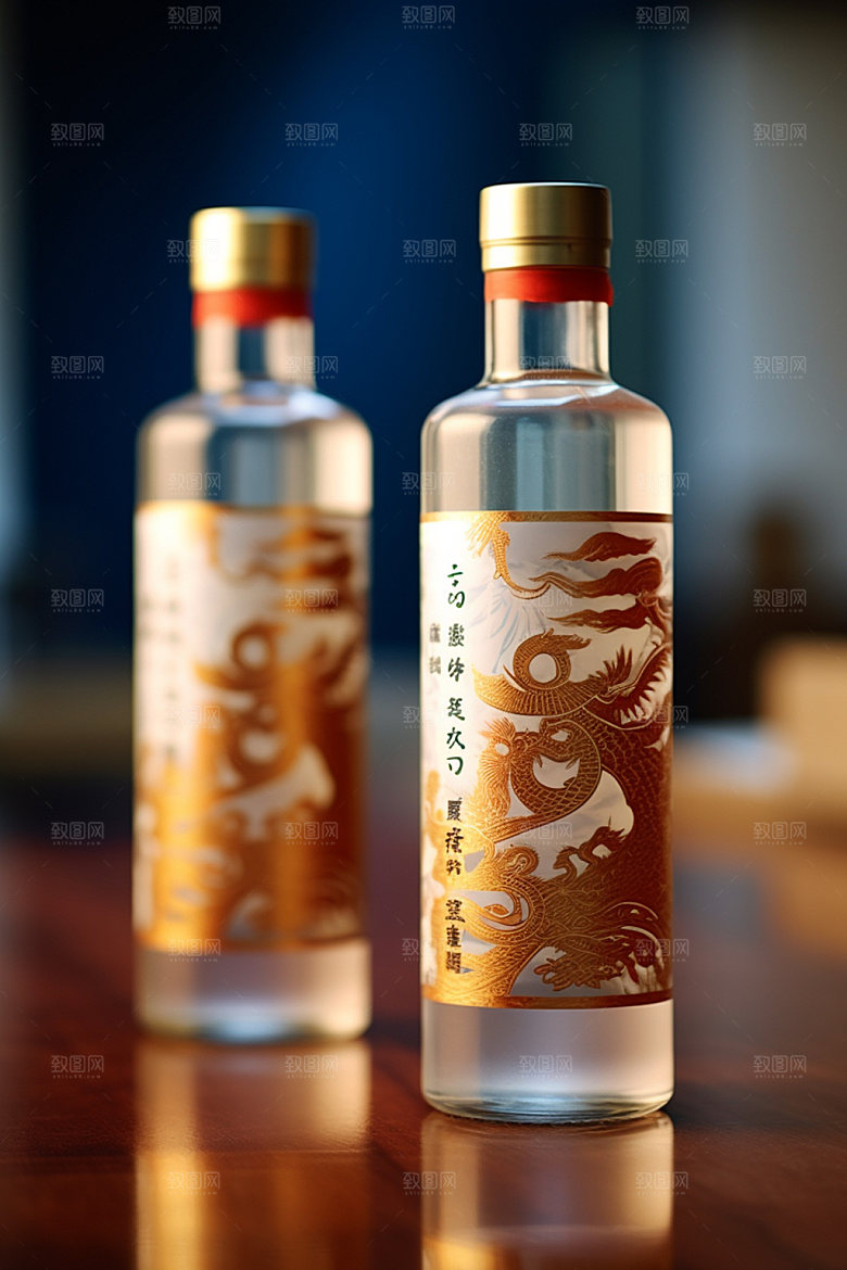 白酒酒瓶中式中国风模型