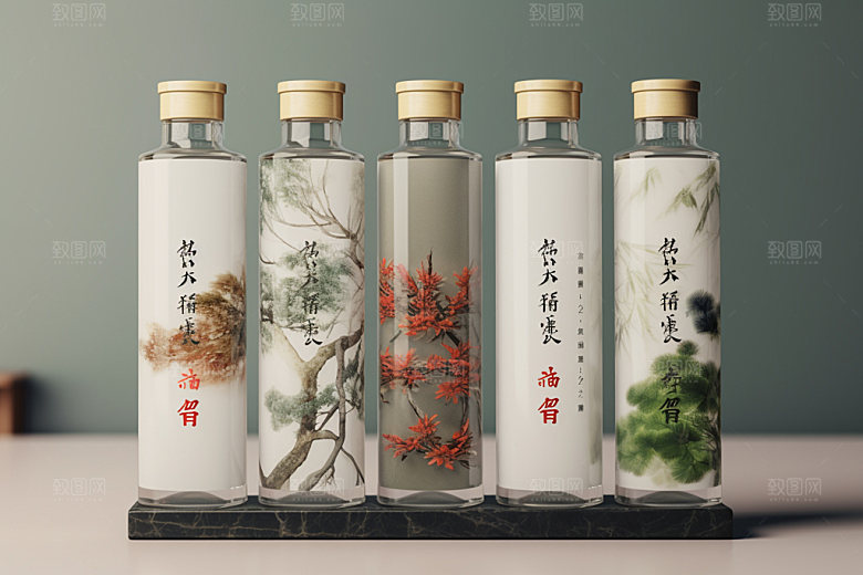 白酒酒瓶酒类传统模型