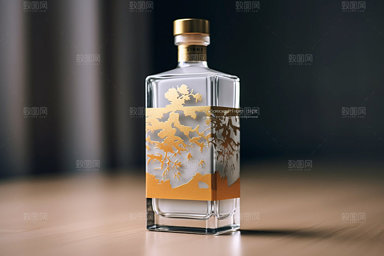 白酒酒瓶中式立体模型