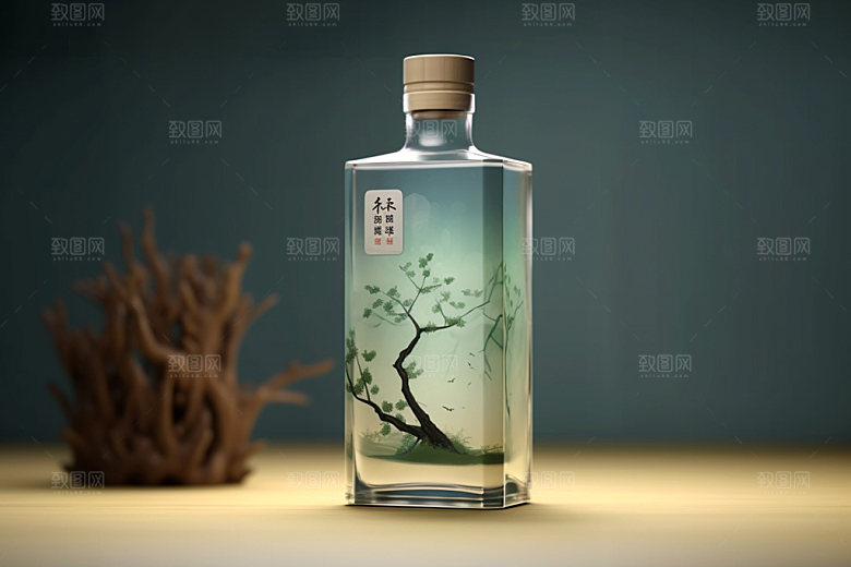 白酒酒瓶3D酒类模型