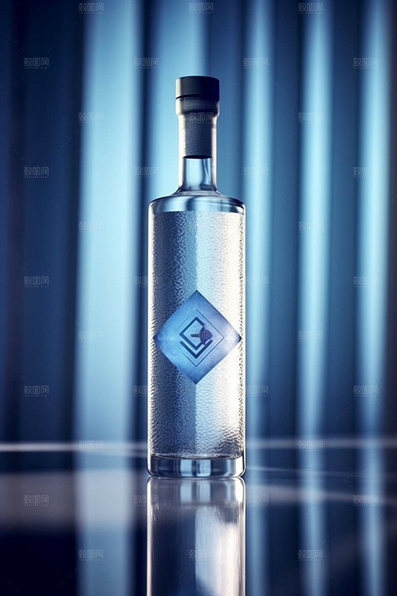 白酒酒瓶立体传统模型