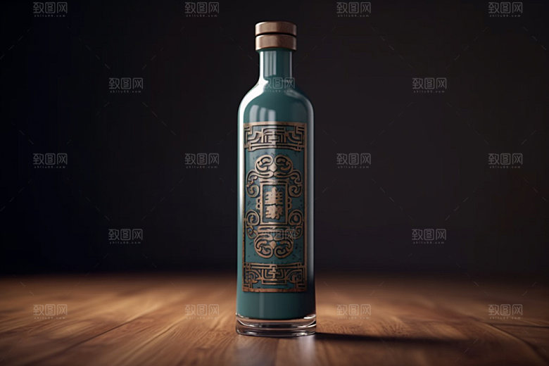 白酒酒瓶中式3D模型