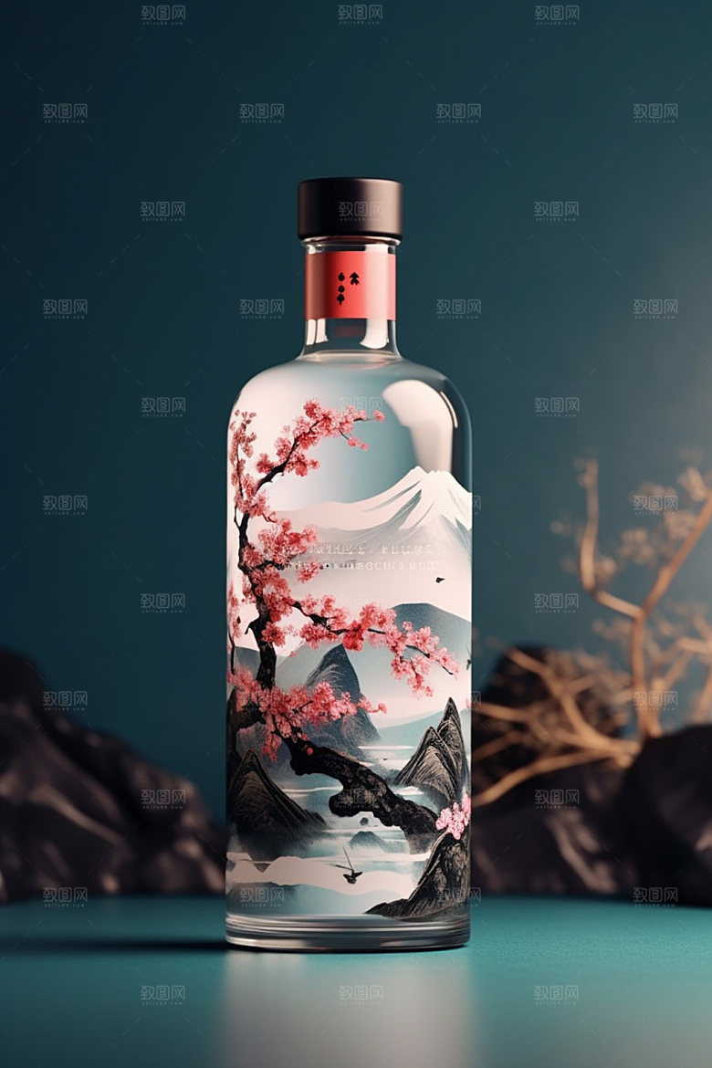 白酒酒瓶3D传统模型