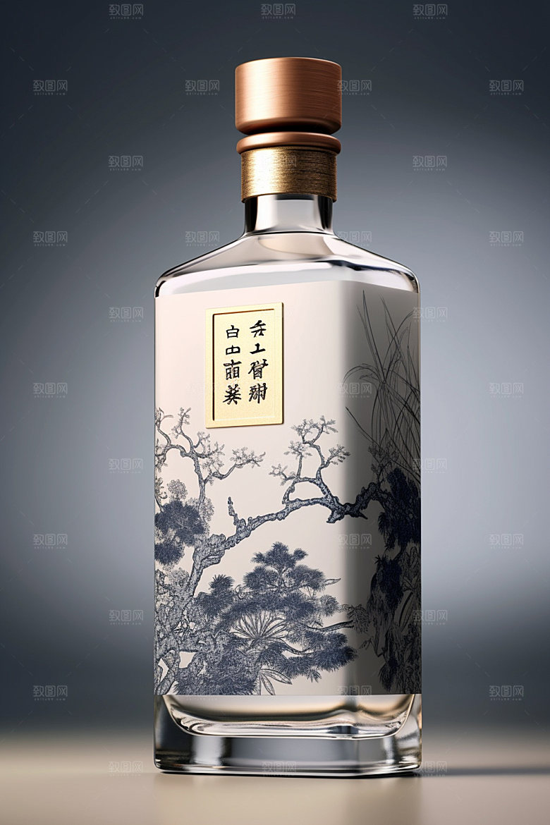 白酒酒瓶中国风酒类模型