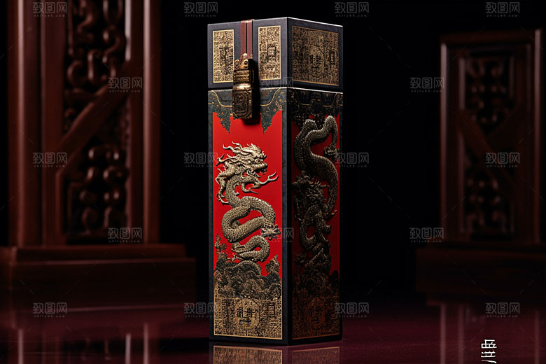 白酒酒瓶立体传统模型