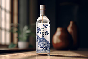 白酒酒瓶中式包装设计模型