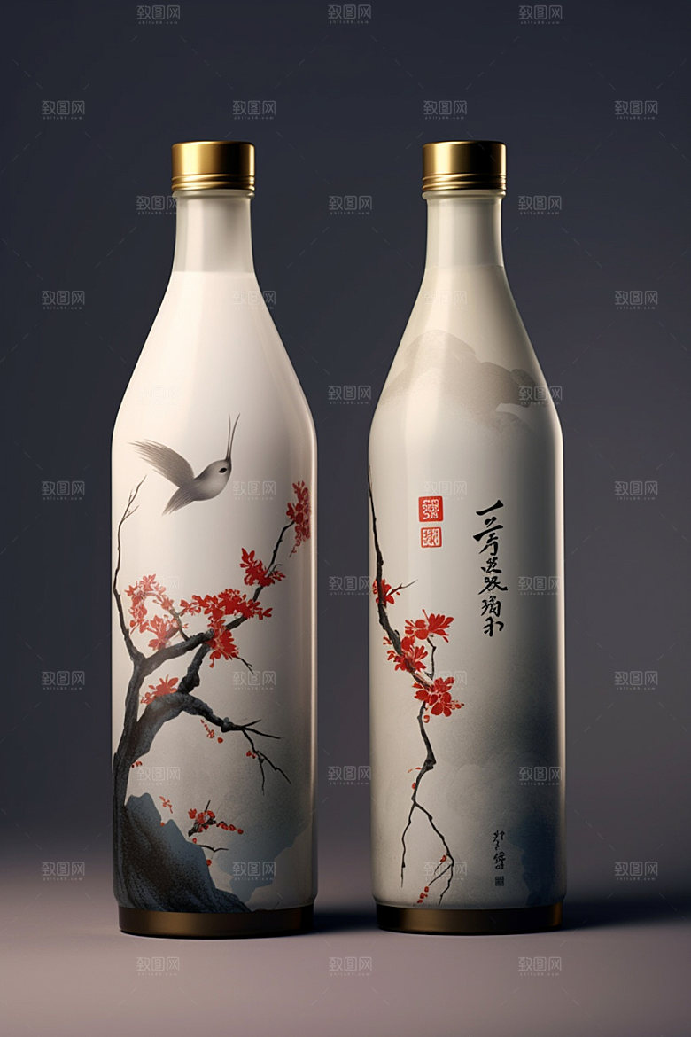 白酒酒瓶包装设计酒类模型
