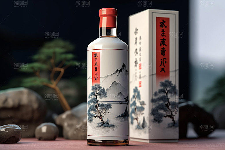 白酒酒瓶传统酒类模型