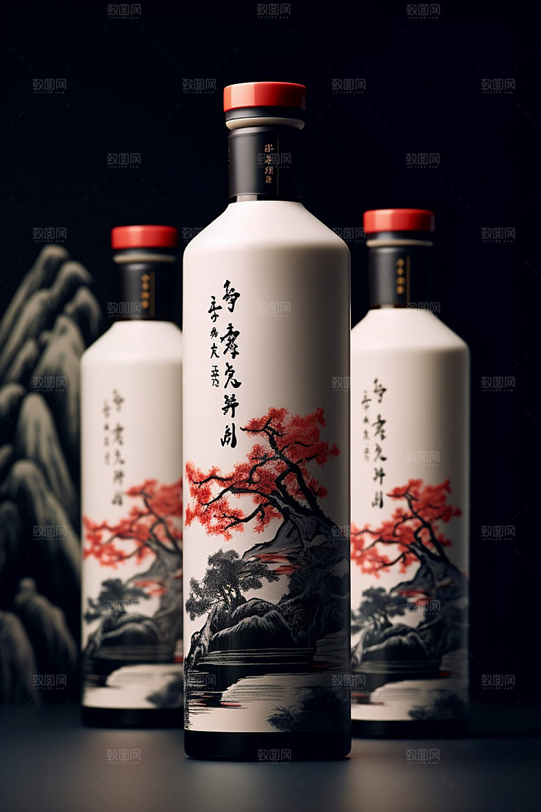 白酒酒瓶酒类立体模型