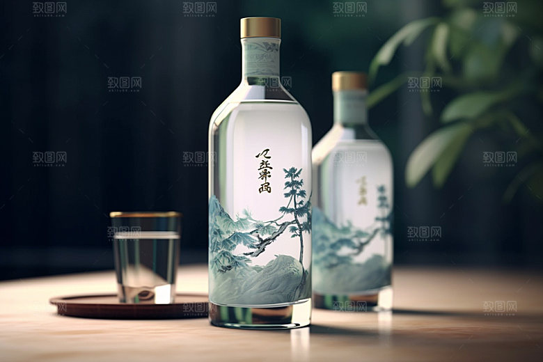 白酒酒瓶包装设计酒类模型