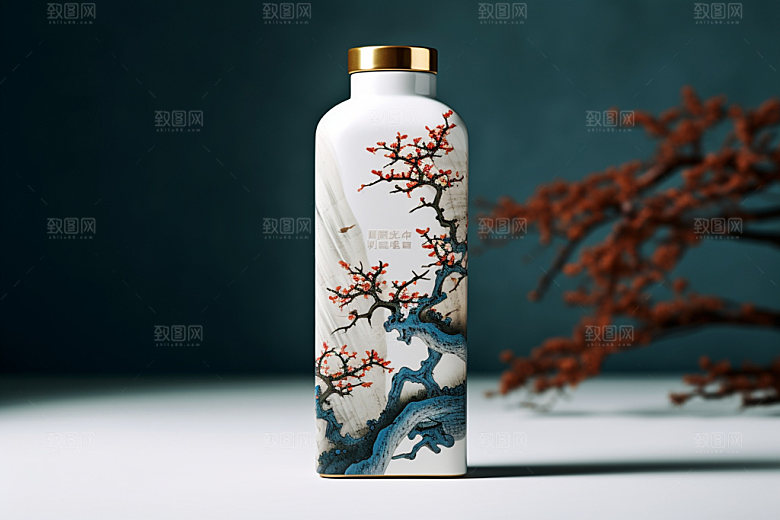 白酒酒瓶中国风3D模型