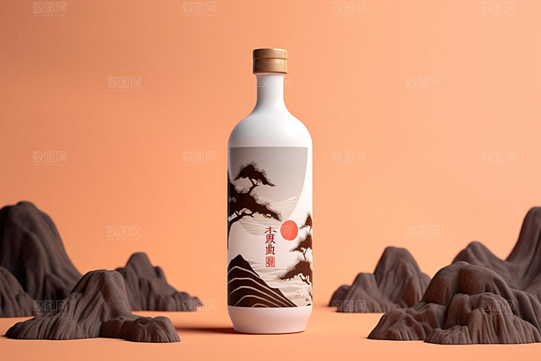 白酒酒瓶传统酒类模型