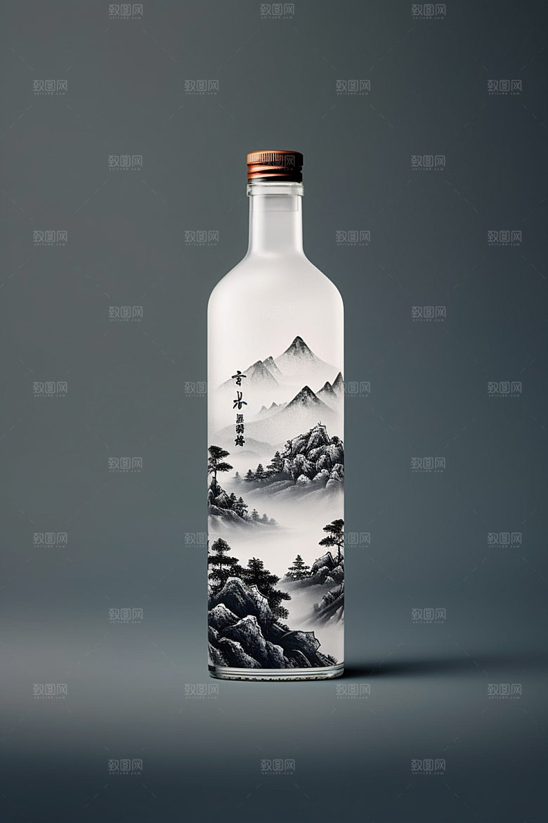 白酒酒瓶包装设计传统模型