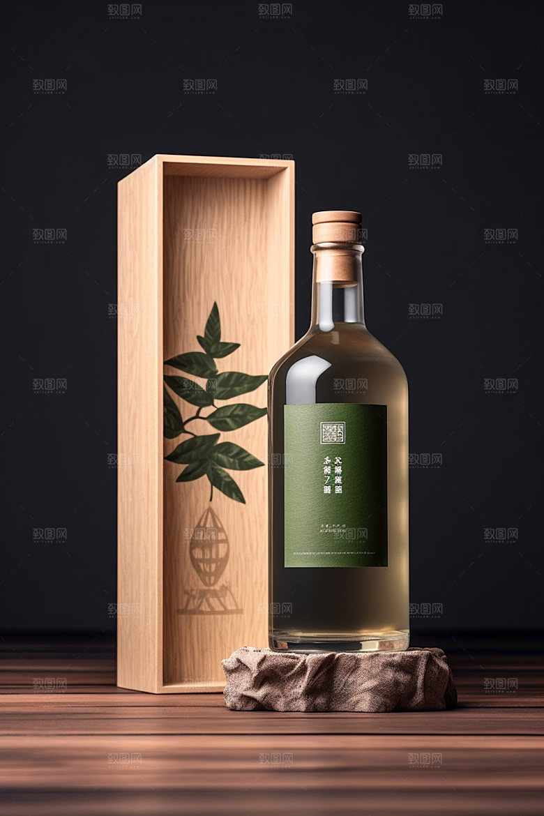 白酒酒瓶立体中国风模型