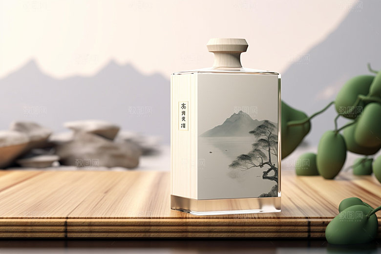 白酒酒瓶3D中国风模型