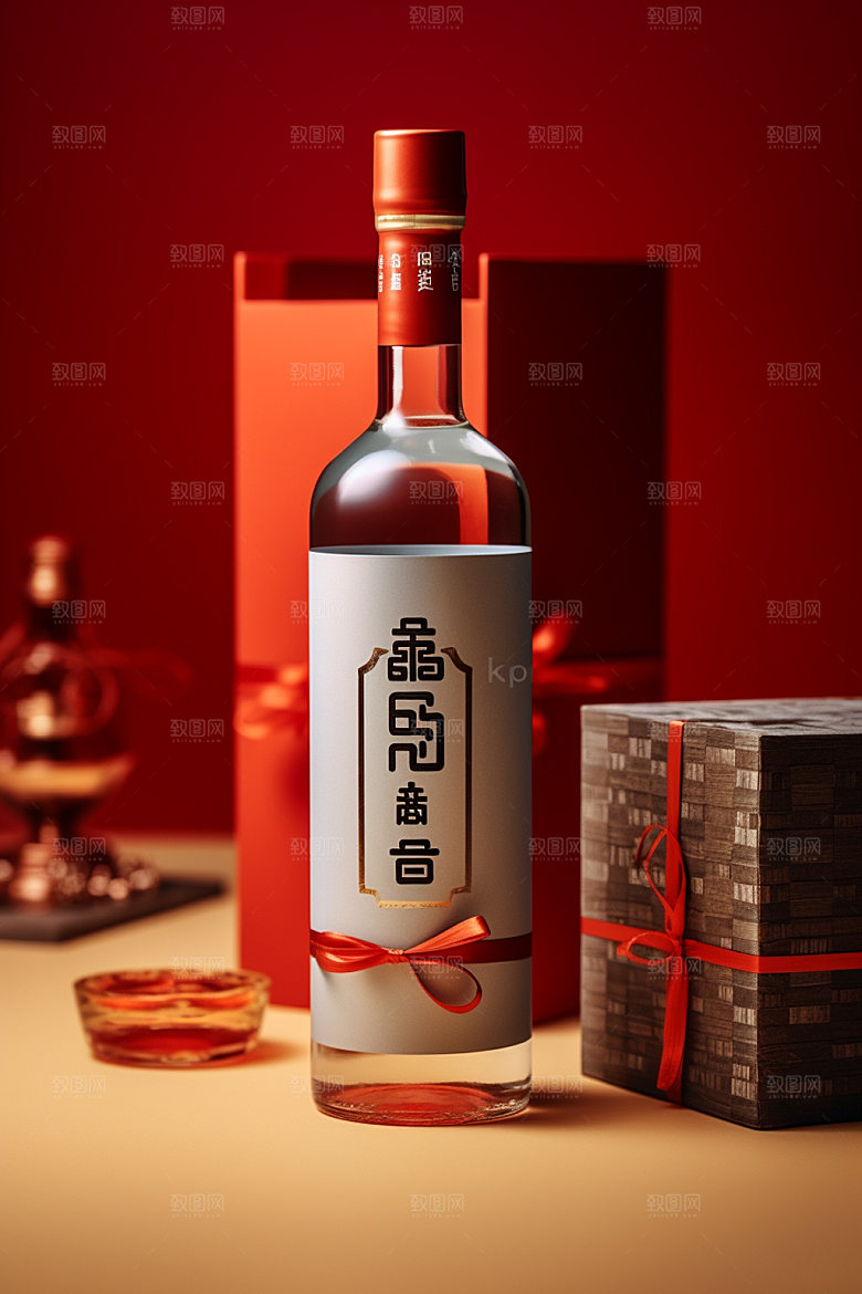 白酒酒瓶传统包装设计模型