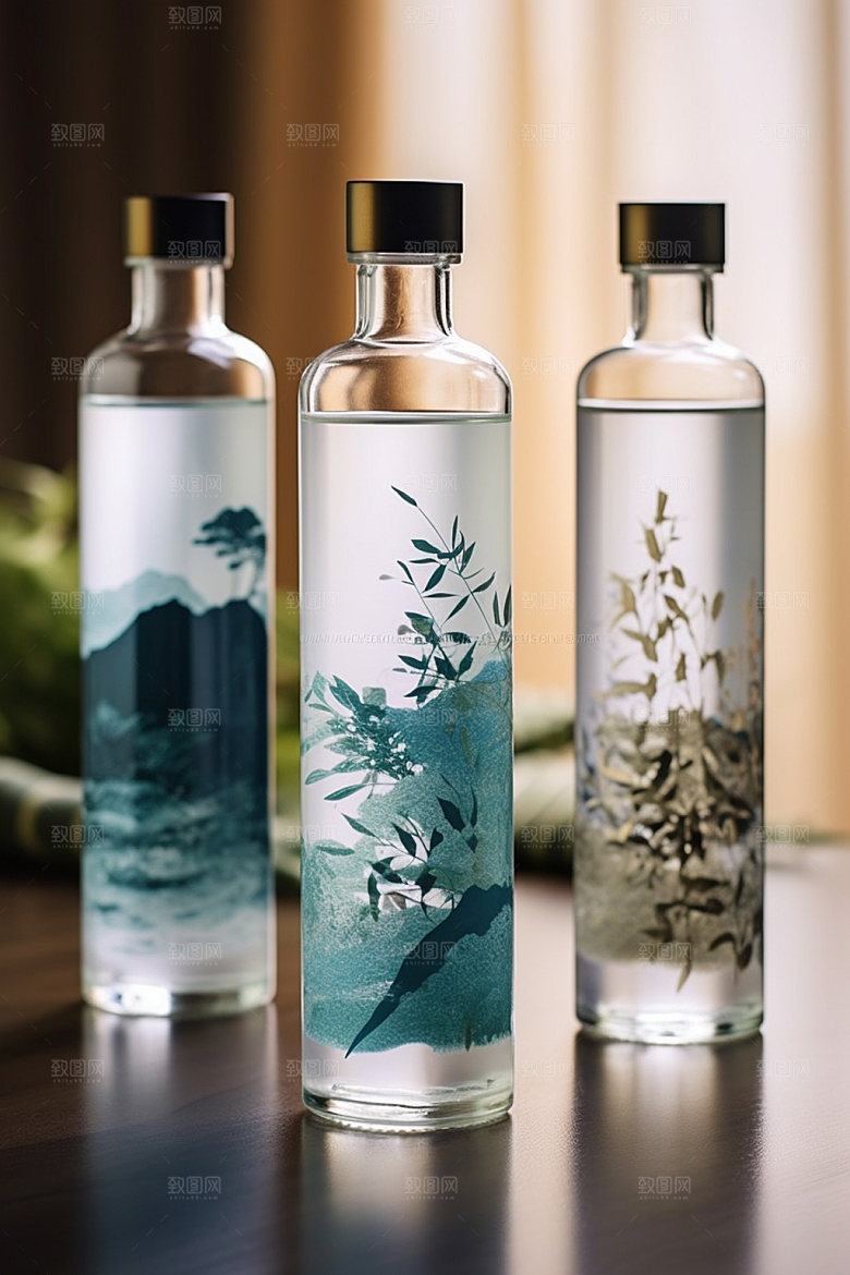 白酒酒瓶中国风3D模型