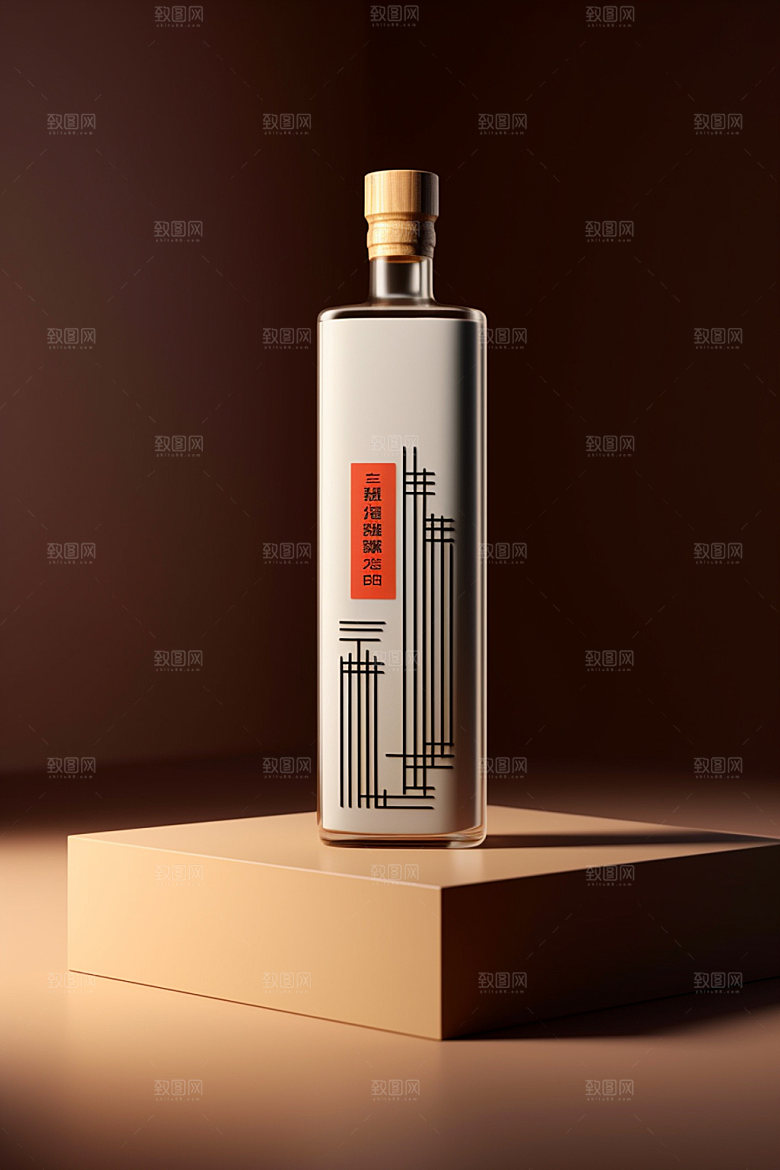 白酒酒瓶包装设计传统模型