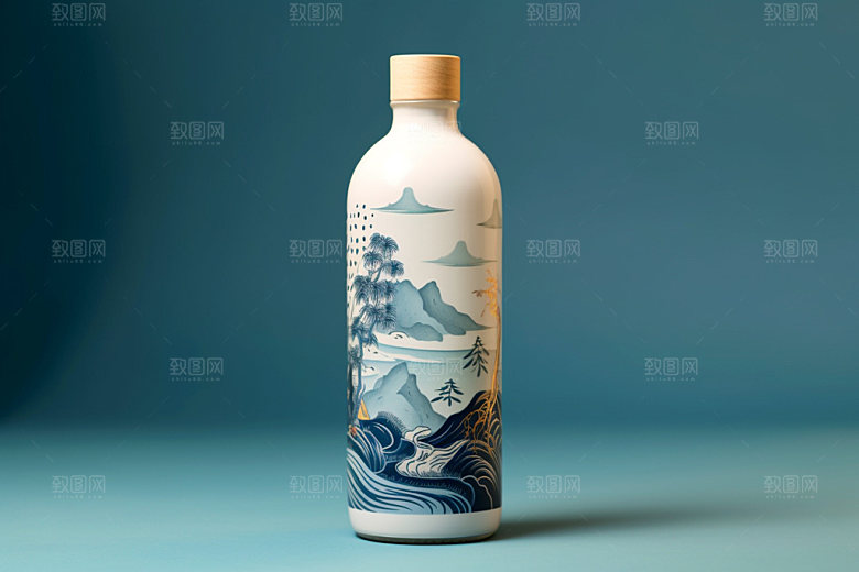 白酒酒瓶酒类中国风模型