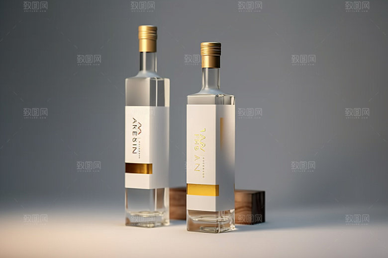 白酒酒瓶中式传统模型