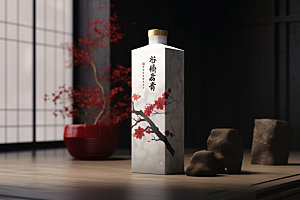 白酒酒瓶中国风中式模型