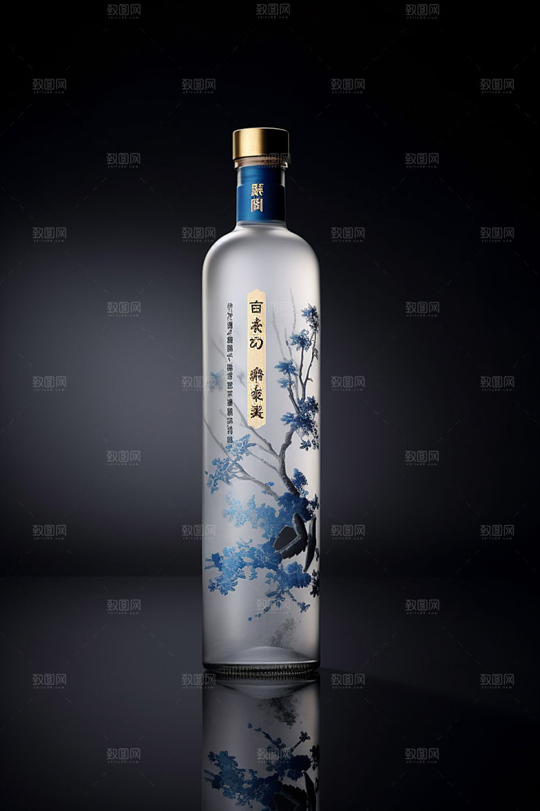白酒酒瓶酒类中国风模型