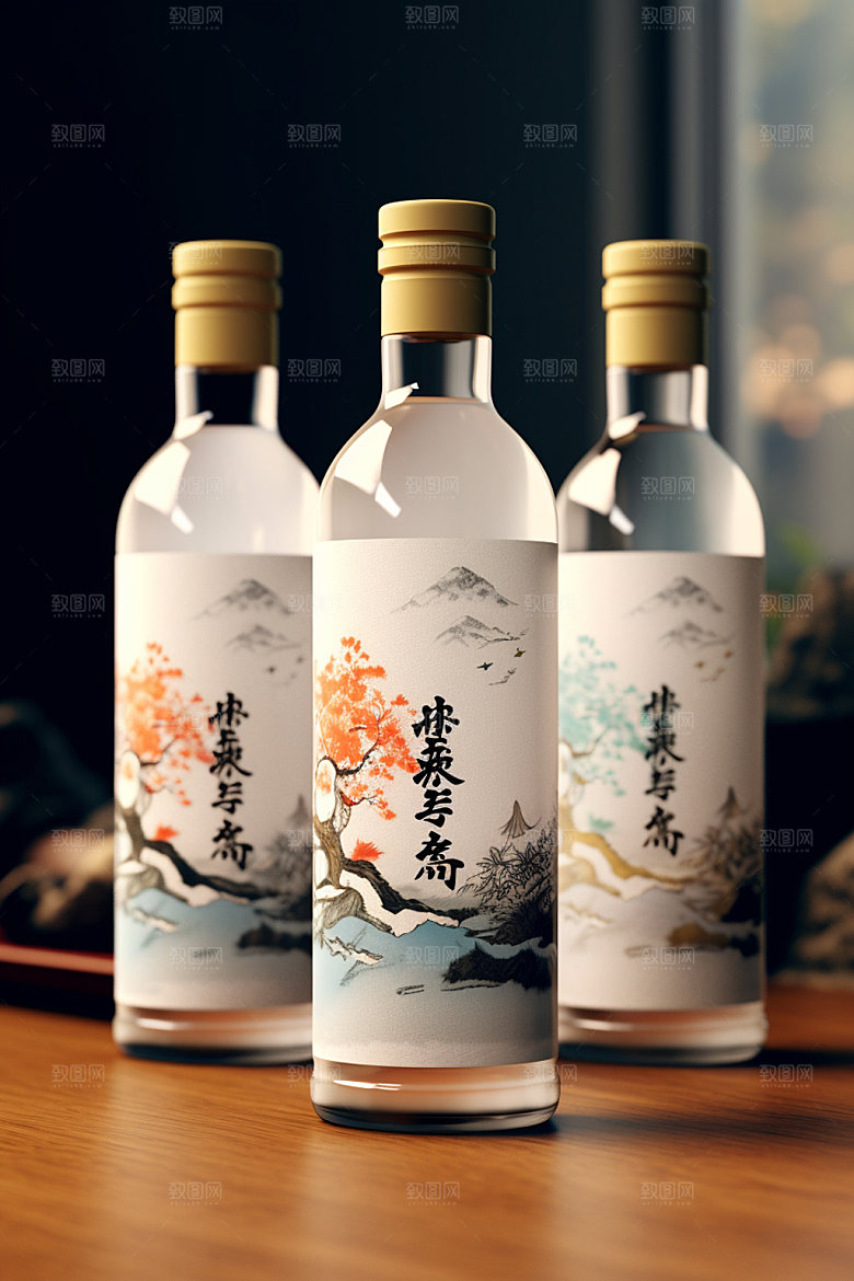 白酒酒瓶中国风酒类模型