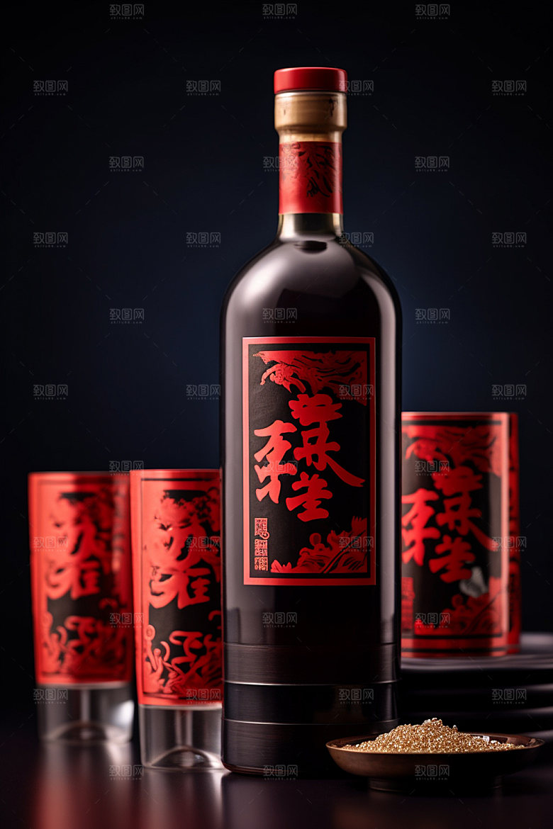 白酒酒瓶立体酒类模型