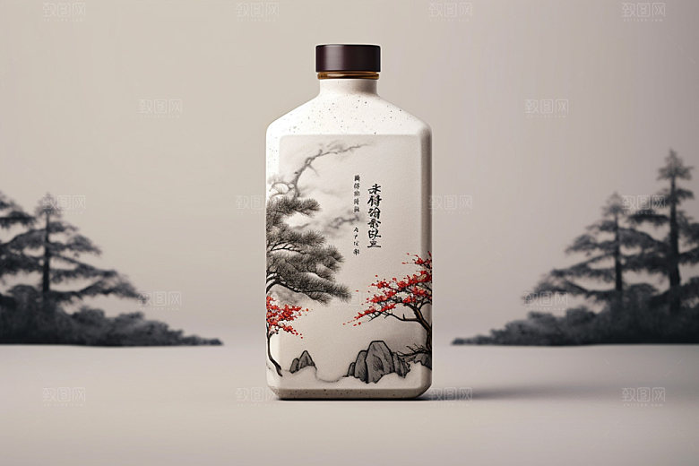 白酒酒瓶3D酒类模型