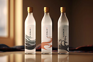白酒酒瓶传统中国风模型
