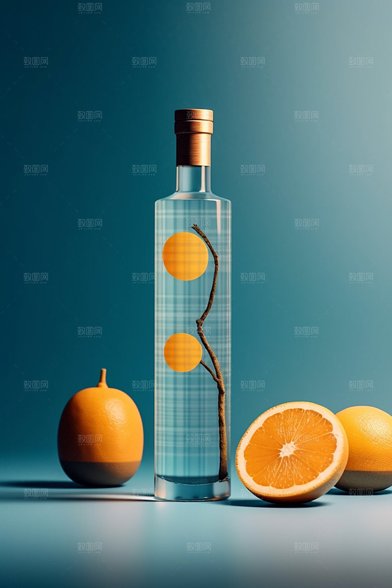 白酒酒瓶中国风传统模型