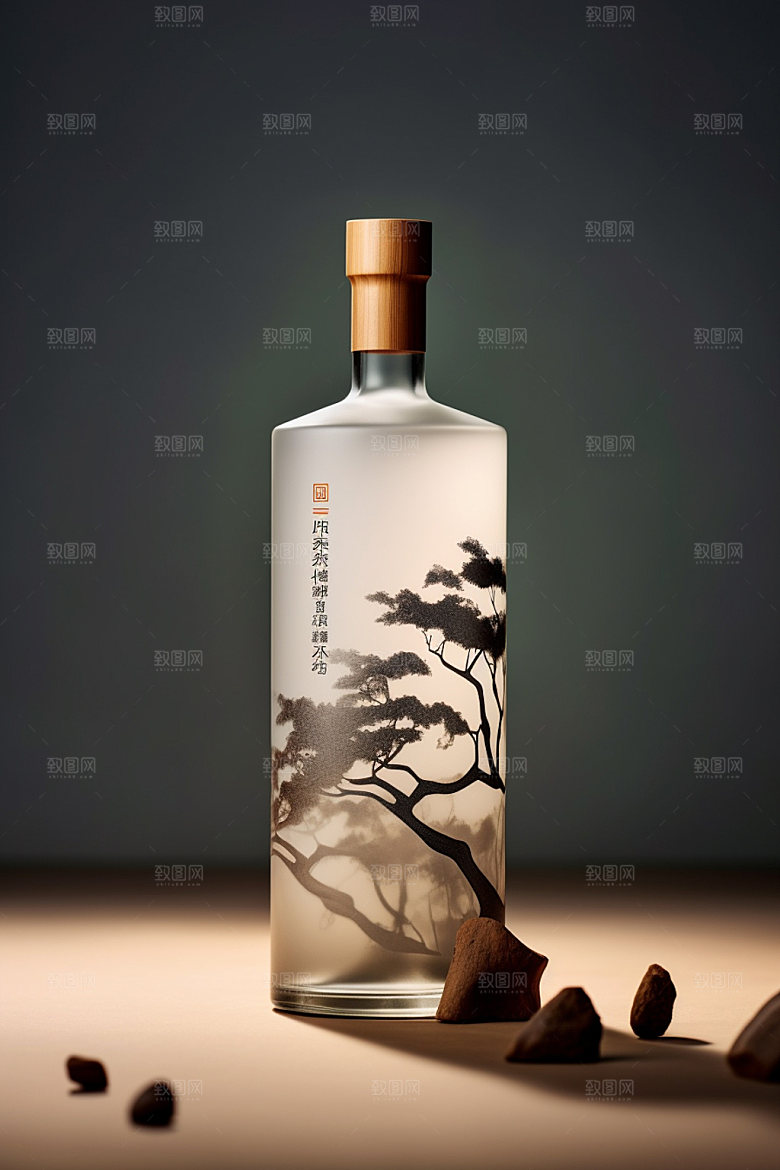 白酒酒瓶传统立体模型