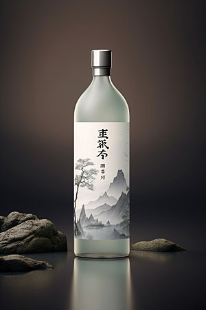 白酒酒瓶包装设计传统模型