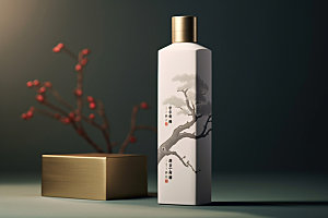 白酒酒瓶中式立体模型