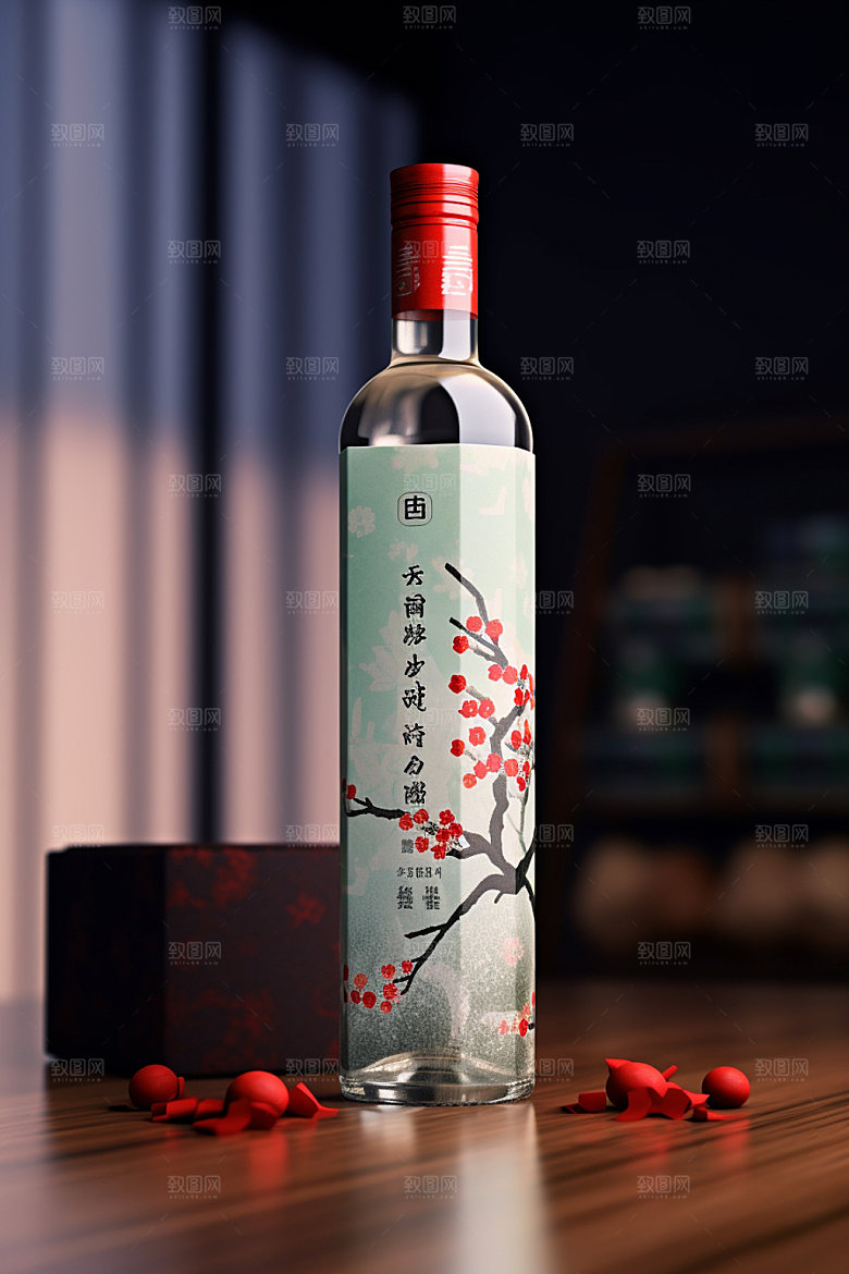 白酒酒瓶3D传统模型