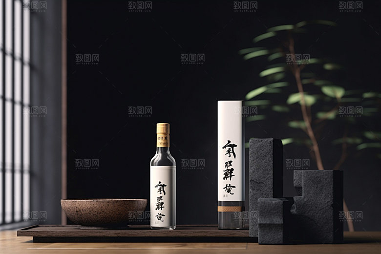 白酒酒瓶包装设计3D模型