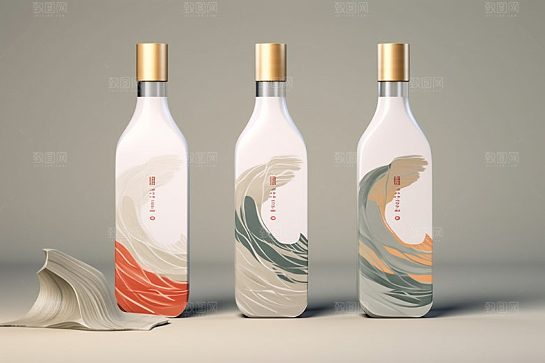 白酒酒瓶包装设计中式模型