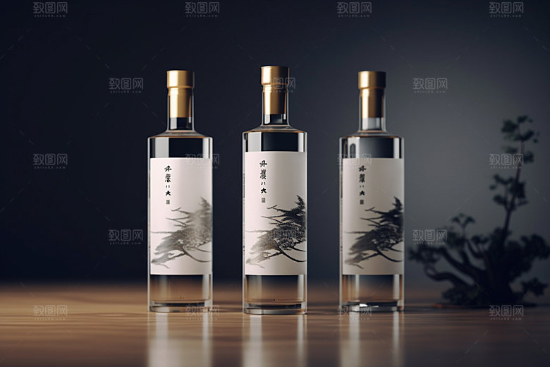 白酒酒瓶包装设计酒类模型
