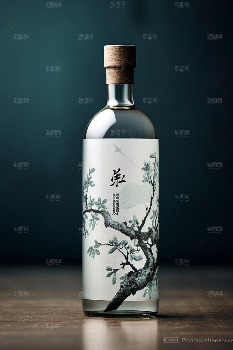 白酒酒瓶中式立体模型