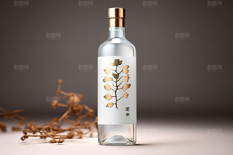 白酒酒瓶3D中国风模型