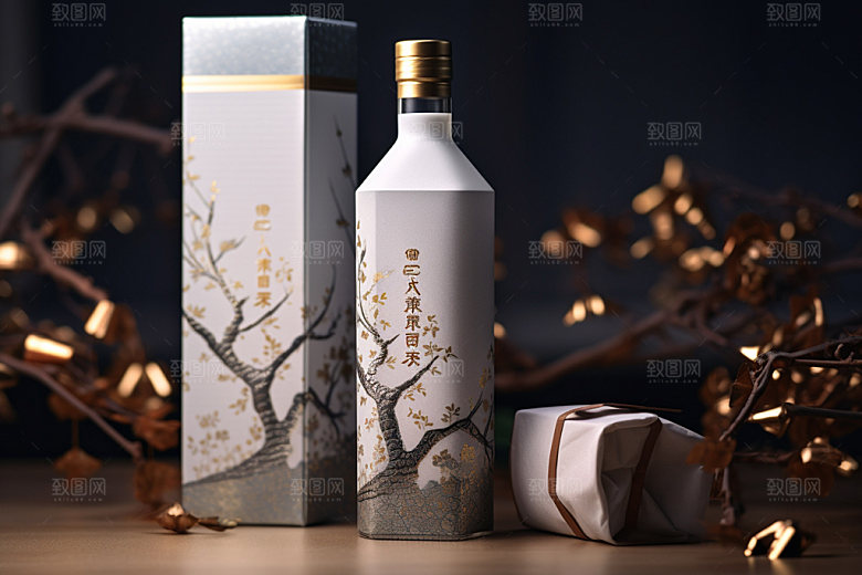 白酒酒瓶传统中式模型