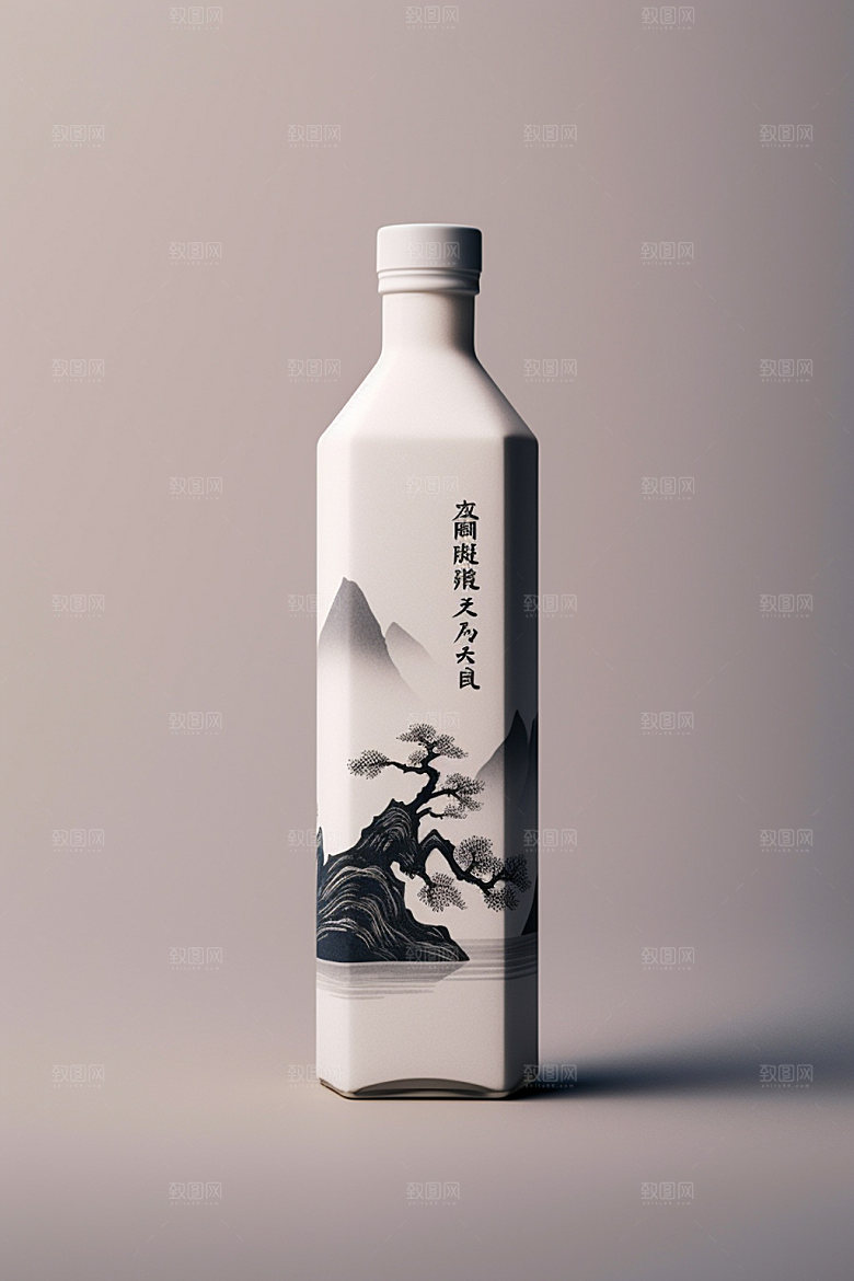 白酒酒瓶酒类传统模型