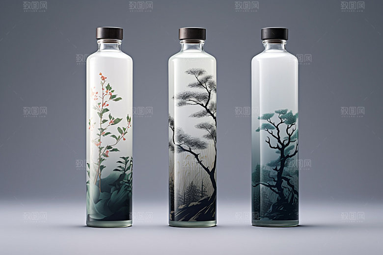 白酒酒瓶3D酒类模型