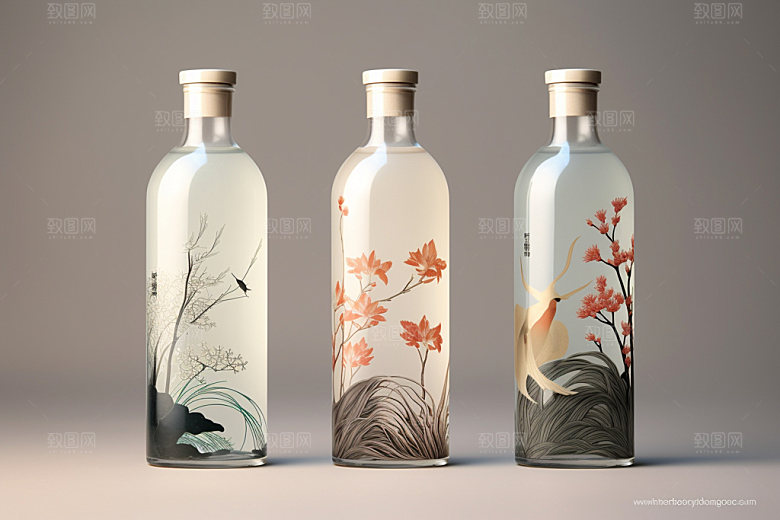 白酒酒瓶包装设计酒类模型