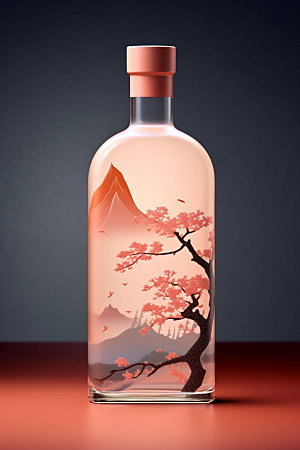 白酒酒瓶中式3D模型