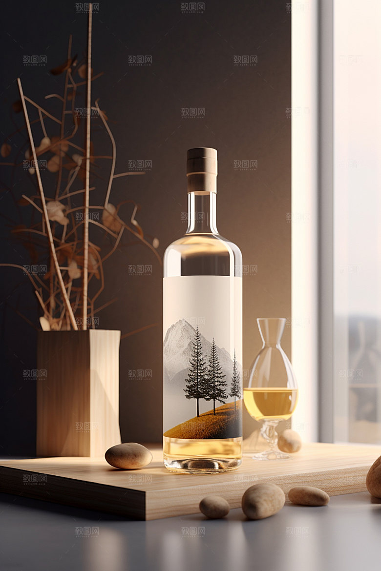 白酒酒瓶传统酒类模型