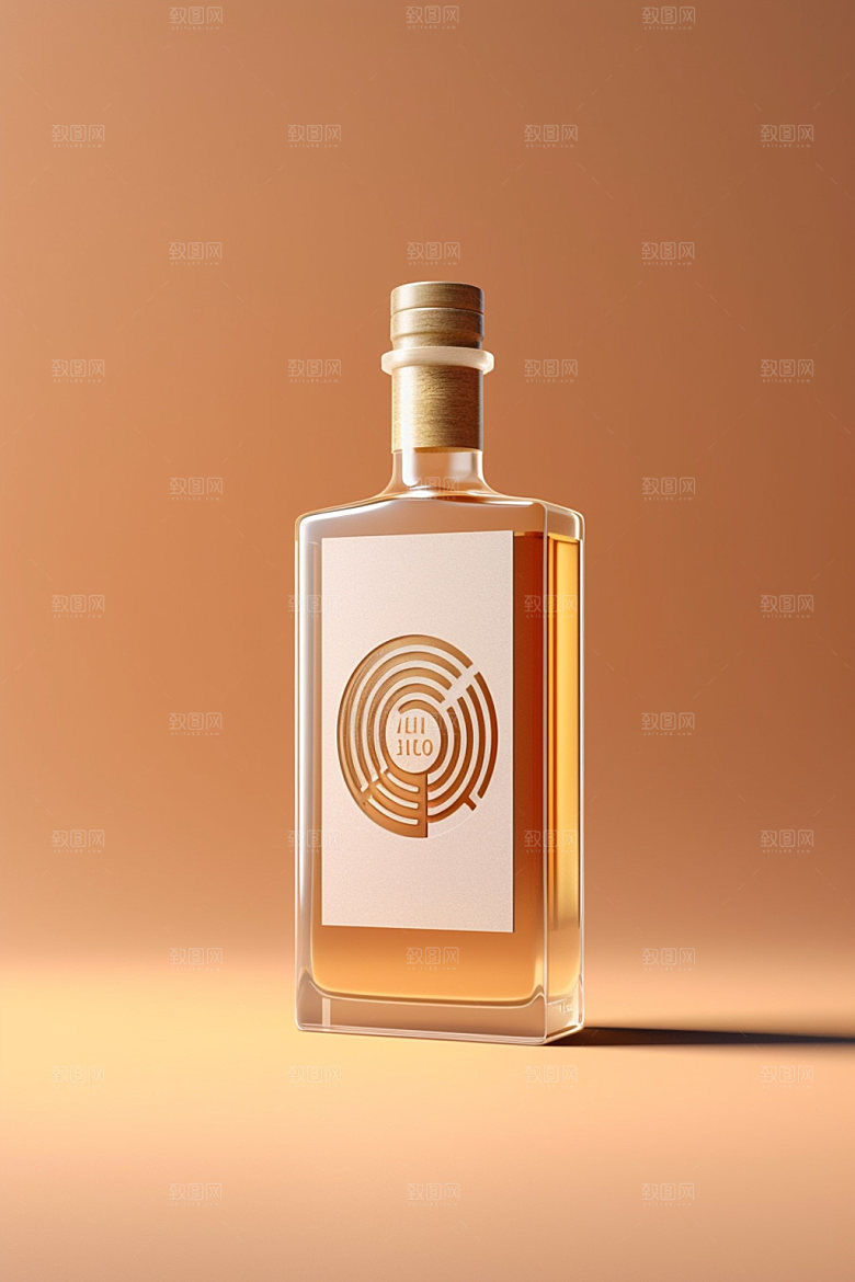 白酒酒瓶传统中国风模型
